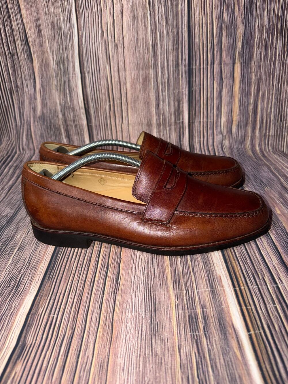 Johnston & Murphy Men’s Brown Leather Penny Loafers Size 10.5 M